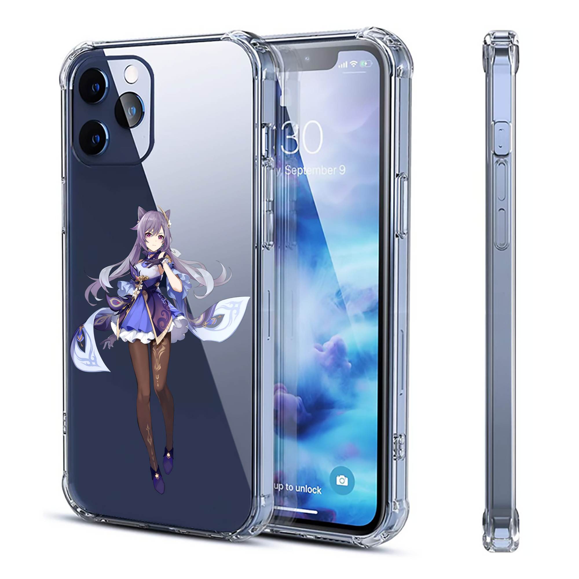 げんし神 刻晴 こくせい genshin Kokusei 【iPhone 12シリーズ対応】透明スマホケース（クリアソフトケース）
